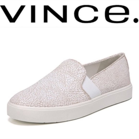 Vince Shoes - Vince Blair Crackled Leather Slip On Sneakers 8.5